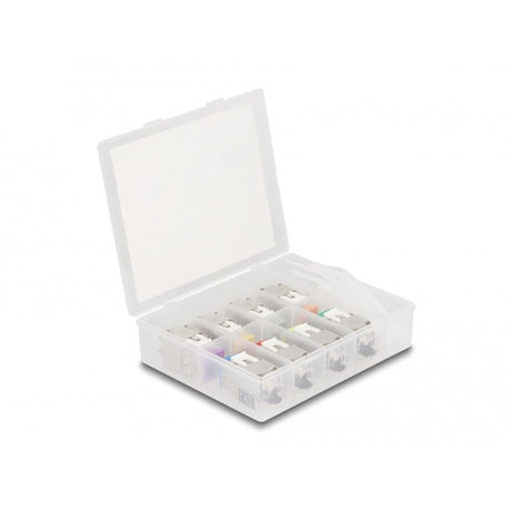 Delock Keystone Modul RJ45 Buchse auf LSA Cat 6a werkzeuglos, 8 Stück (mehrfarbig)