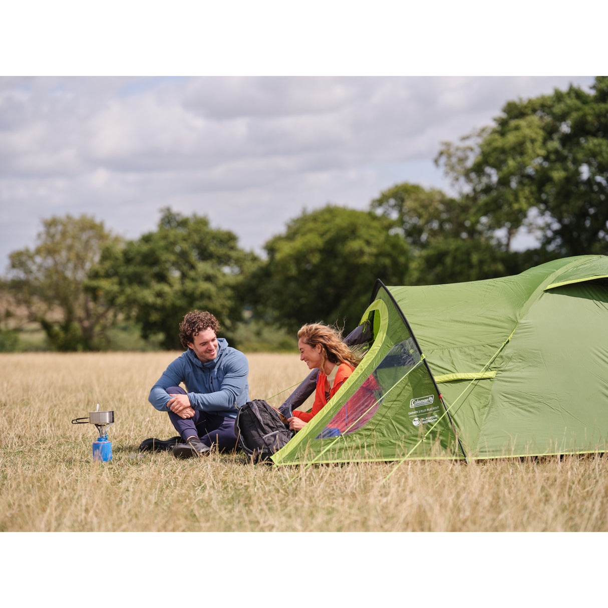 Coleman darwin 2 plus blackout tent – 2 persoons koepeltent - blackout bedroom technology – met luifel - groen