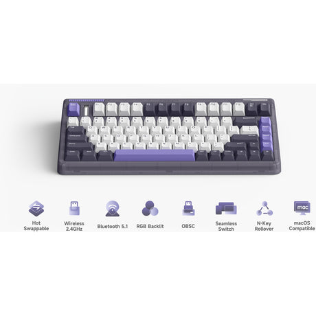Iqunix OG80 Lavandin Wireless mechanischer Tastatur