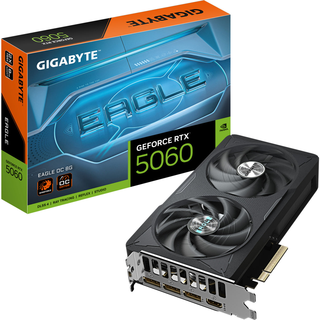 Gigabyte geforce rtx 5060 eagle oc 8g grafische kaart (3x displayport, 1x hdmi, dlss 4)