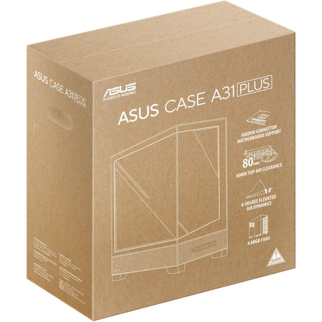Asus a31 plus Midi-Tower-Gehäuse (weiß | 2x USB-A | 2x USB-C | gehärtetes Glas)