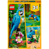 Lego Creator 3in1 exotisches Papageien-Frosch-Fisch-Tierspielzeugset für Kinder – 31136