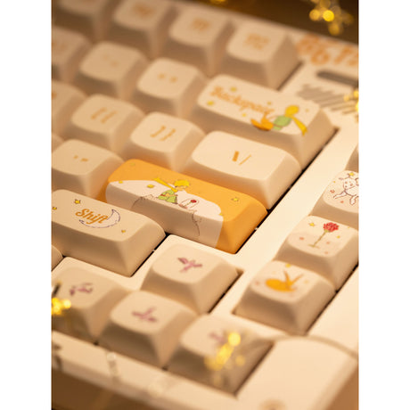 Iqunix ZX75 Sunset Ponder kabellose mechanische Tastatur (hellgelb, US-Layout (QWERTY), Iqunix Little Prince, 75 %, RGB-LEDs, Hot-Swap-fähig, Double-Shot PBT, 2,4 GHz | Bluetooth 5.1 | USB-C)