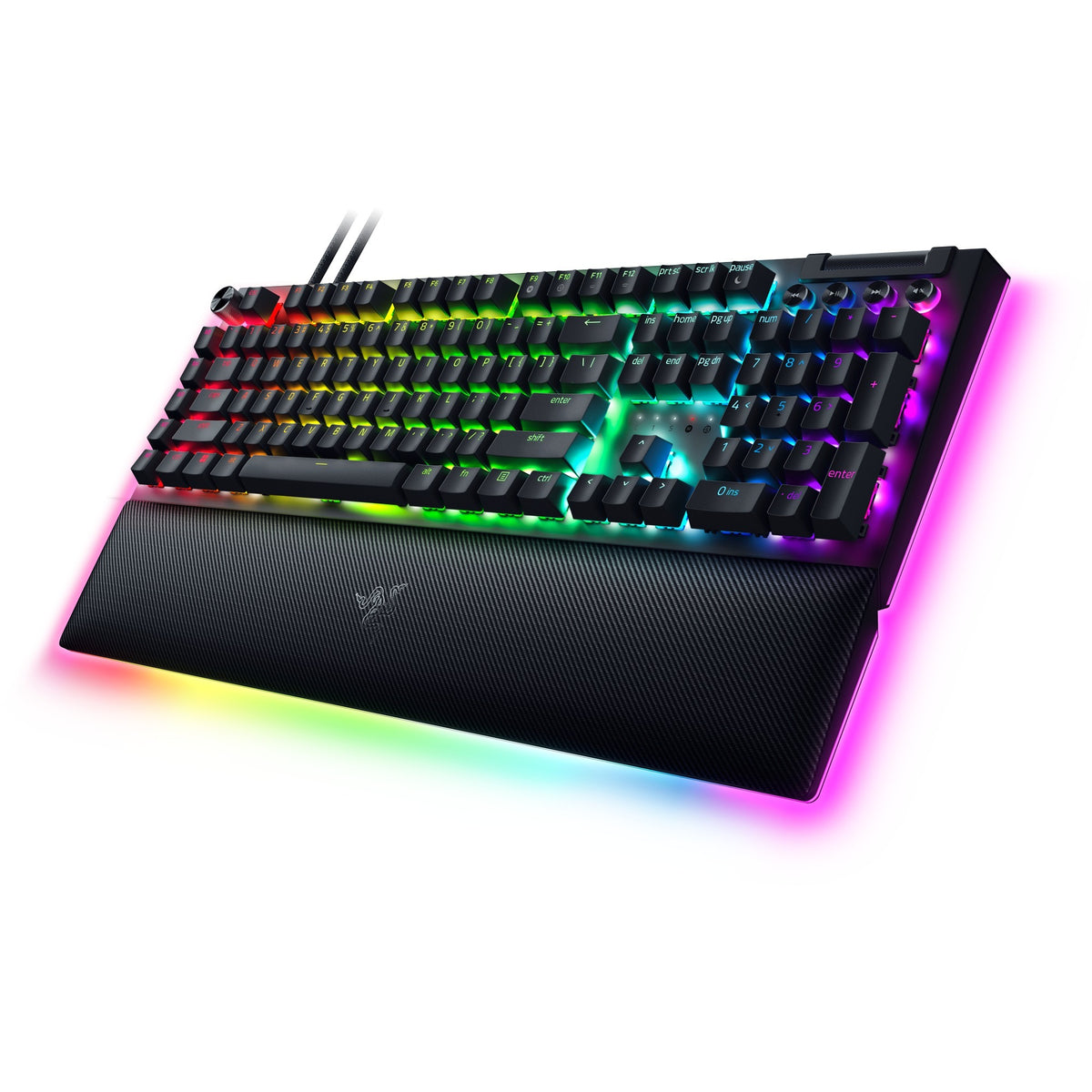 Mechanische Gaming-Tastatur Razer Blackwidow V4 Pro RGB (Schwarz, US-Layout (QWERTY), Gelb, 100 %)