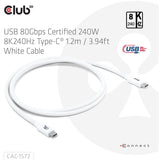 Club 3D USB-C 80 Gbit/s zertifiziert 240 W 8K 240 Hz