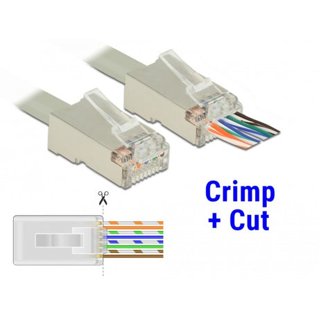 Delock RJ45 Crimp + Cut Set Crimpzange (schwarz blau)