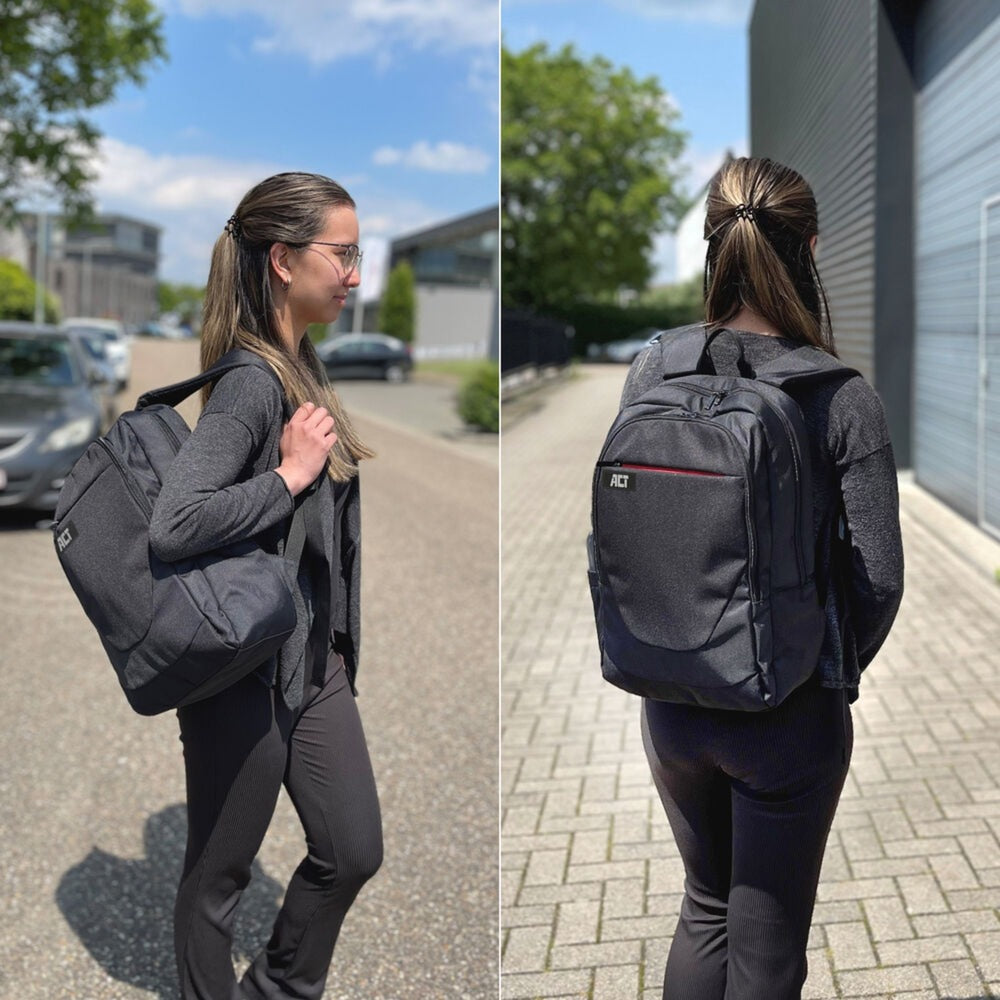 Act Connectivity Suburb Rucksack für Laptops bis 15,6 Zoll (schwarz)