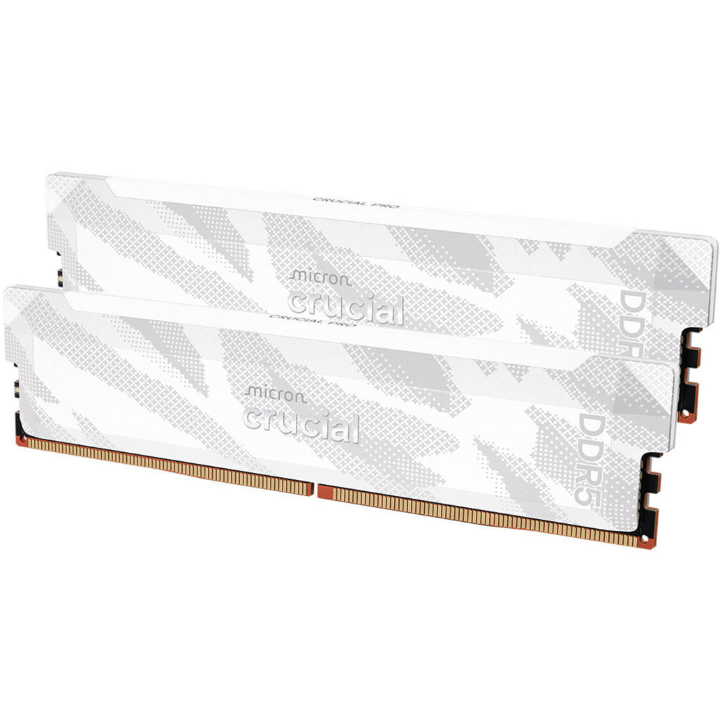Crucial 32 gb ddr5-6400 (2x 16 gb) dual-kit werkgeheugen (wit, cp2k16g64c32u5w, pro, xmp 3.0, expo)