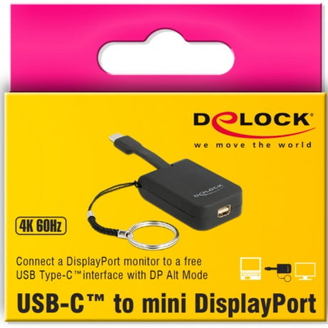 Delock USB-C > Mini Display Port Adapter Schlüsselanhänger (schwarz, 4k 60hz)