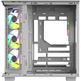 Thermaltake view 380 xl ws argb midi tower behuizing (wit houtkleur | 2x usb-a | 1x usb-c | rgb | tempered glass)