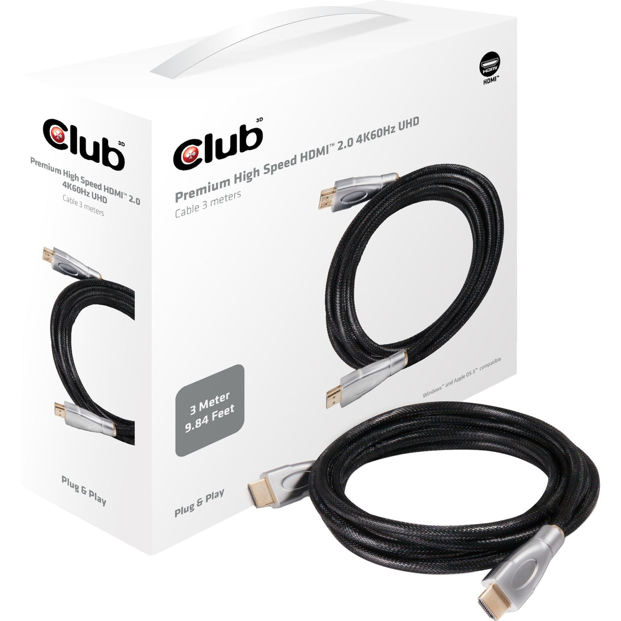 Club 3D HDMI 2.0 Premium UHD-Kabel (3 Meter)
