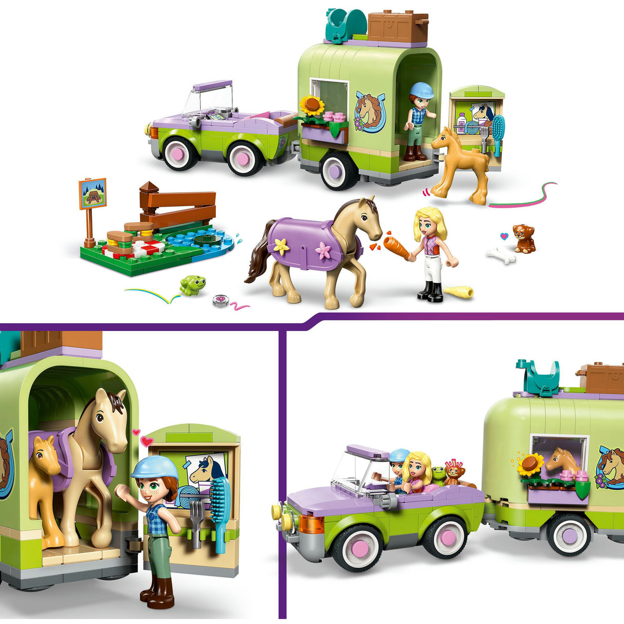 Lego Friends 42695 Anhänger mit Pferd und Fohlen