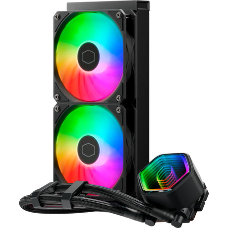 Cooler Master mlw-d24m-a18pa-r1 Masterliquid 240 Core II Argb, 280 mm Kühler, 2 x 120 mm, Argb2 Gen 2