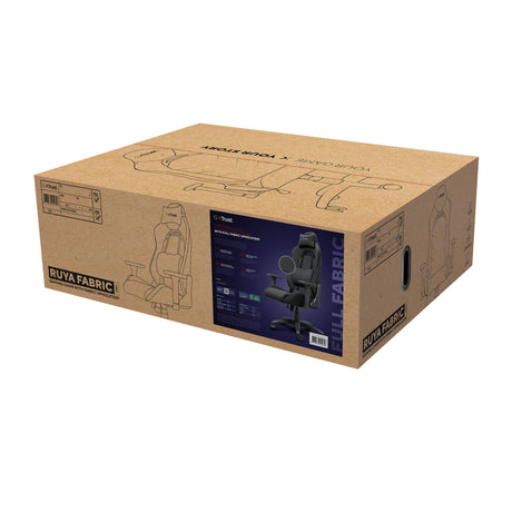 Trust gxt 723 ruya comfortabele stoffen gaming stoel (grijs)