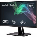 Viewsonic vp3256-4k 31.5 monitor (zwart (mat), 2x hdmi, 1x displayport, usb-a, usb-b, usb-c)