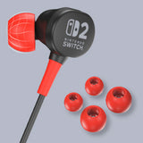 Powera kabelgebundene Ohrhörer für Nintendo Switch 2 In-Ear (schwarz rot, Nintendo Switch 2, Nintendo Switch, Nintendo Switch – OLED-Modell, Nintendo Switch Lite)