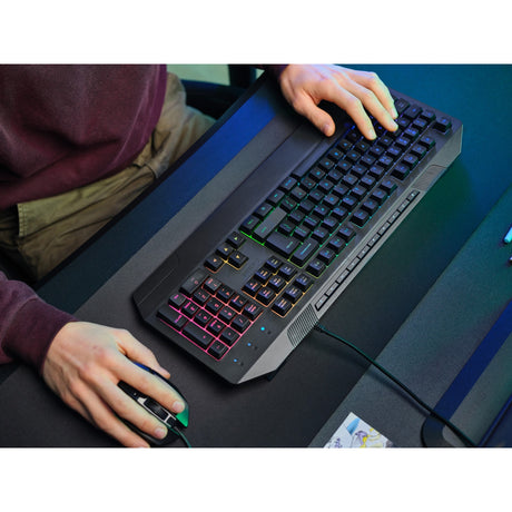 Trust GXT 836 EVOCX RGB-Gaming-Tastatur (schwarz, US-Layout (QWERTY), Membran, 100 %, RGB)