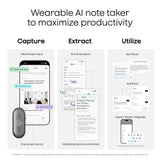 Plaud notepin s dicteerapparaat (zwart, 64 gb, bluetooth 5.2 ble (bluetooth low energy) wi-fi)