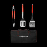 Kamado joe krafted stalen grillgereedschap accessoire set grillbestek (3-delig, inclusief canvas draagtas)