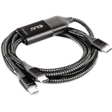 Club 3D USB Typ-C, Y-Ladekabel auf 2x USB Typ-C Splitterkabel (schwarz, 1,83 Meter, max. 100 W)