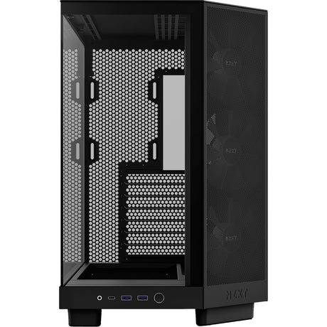 Nzxt h6 flow rgb midi tower housing (black | 2x usb-a | 1x usb-c | rgb | tempered glass)