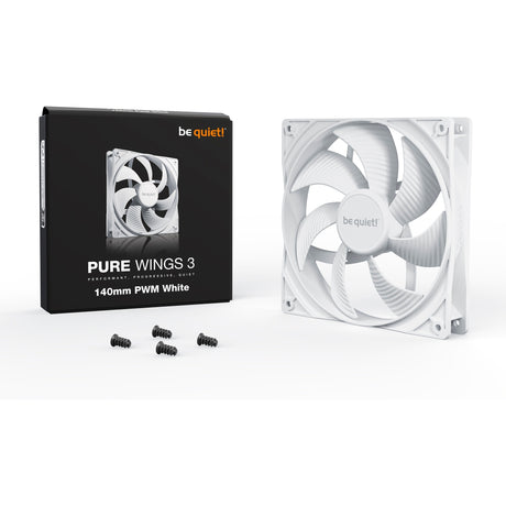 Ruhig sein! Pure Wings 3 PWM Gehäuselüfter (weiß, 140 x 140 x 25 mm)