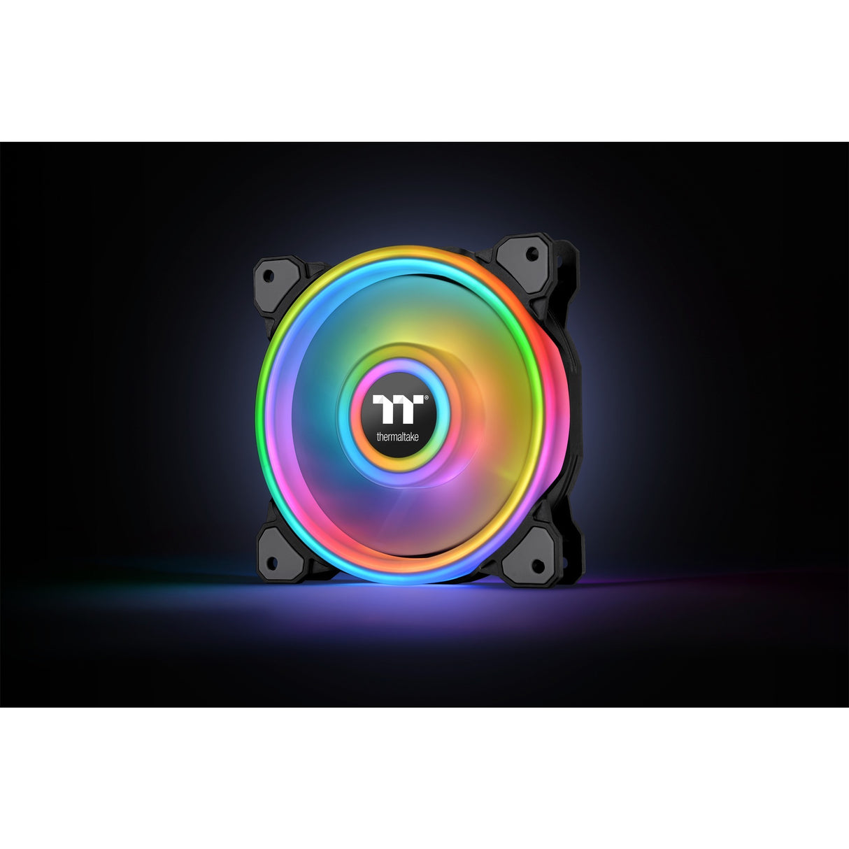 Thermaltake riing quad 14 rgb radiator fan tt premium edition single fan pack case fan (zwart, 140 x 140 x 25 mm)