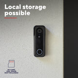 Trust draadloze video deurbel - doorcam-3000 - accu oplaadbaar met usb-c - 2k 3mp - geen abonnementskosten - inclusief chime - deurbel met camera - zwart