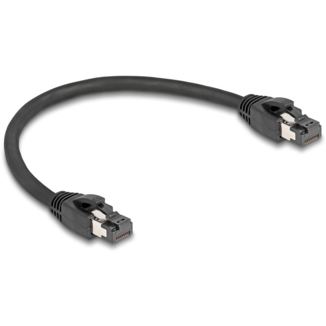 Delock Netzwerkkabel S FTP, RJ-45 mit Cat.8.1 (schwarz, 0,25 Meter)