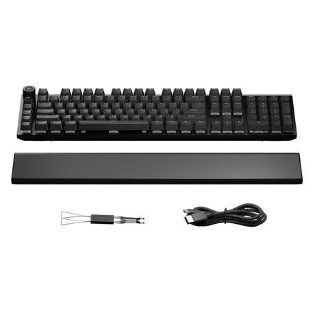 Ruhig sein! Leicht montierte Silent Linear RGB mechanische Gaming-Tastatur (schwarz, US-Layout (QWERTY), Silent Linear, 100 %, ArGB, PBT Double-Shot-Tastenkappen)