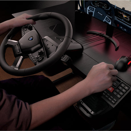 Hori Force-Feedback-LKW-Steuerungssystem-Simulator-Set (schwarz silber)