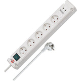 Brennerstuhl Bremounta Steckdosenleiste mit 2 USB C Ladebuchsen | 5-fach | weiß | 3m h05vv-f 3g1,5 - 1150660425