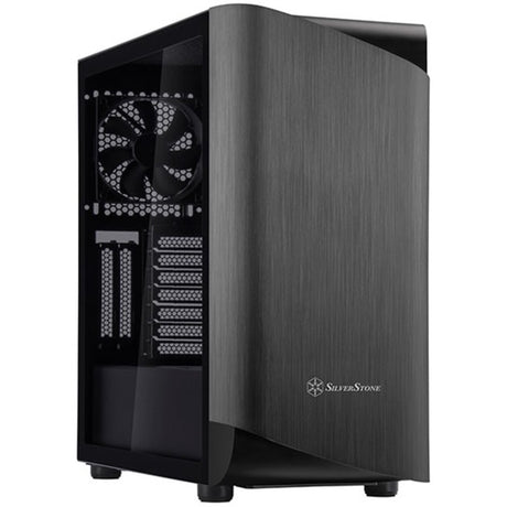 Silverstone Seta A1 Midi Tower Gehäuse (schwarzes Titan | 2x USB-A | 1x USB-C | RGB | gehärtetes Glas)