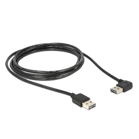Delock Easy-USB 2,0 m > Winkel m Kabel (schwarz, 1 Meter)