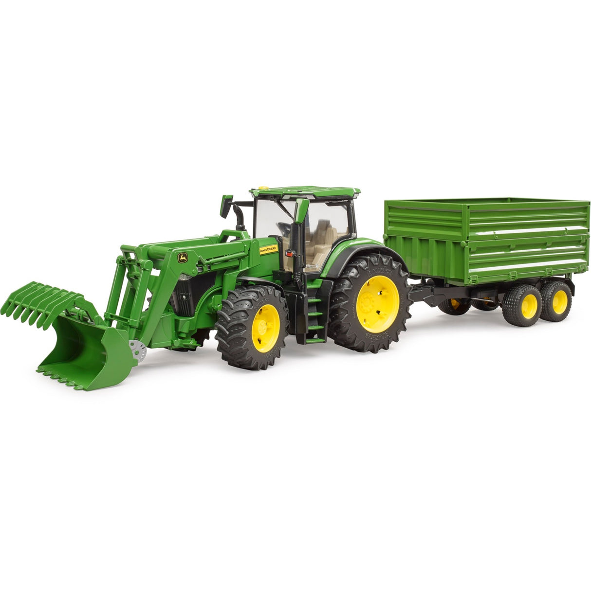 Bruder Traktor John Deere 7R 350 mit Anhänger
