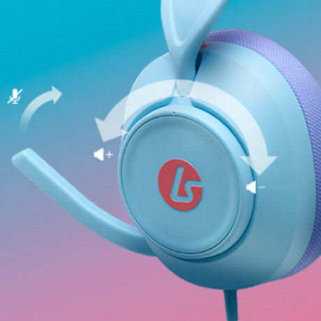 Powera lucidsound ls10 bedrade gamingheadset - oceaangolven over-ear gaming headset (lichtblauw paars, playstation 5, playstation 4, xbox series x|s, xbox one, pc, mobiel)