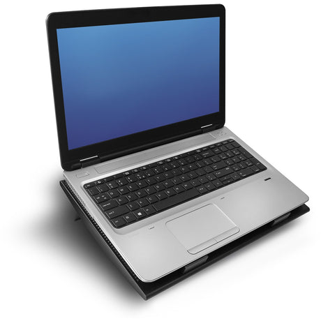 Act Connectivity Laptopständer, mit Lüfter, höhenverstellbar in 2 Positionen (schwarz, 4-Port USB 2.0 Hub)