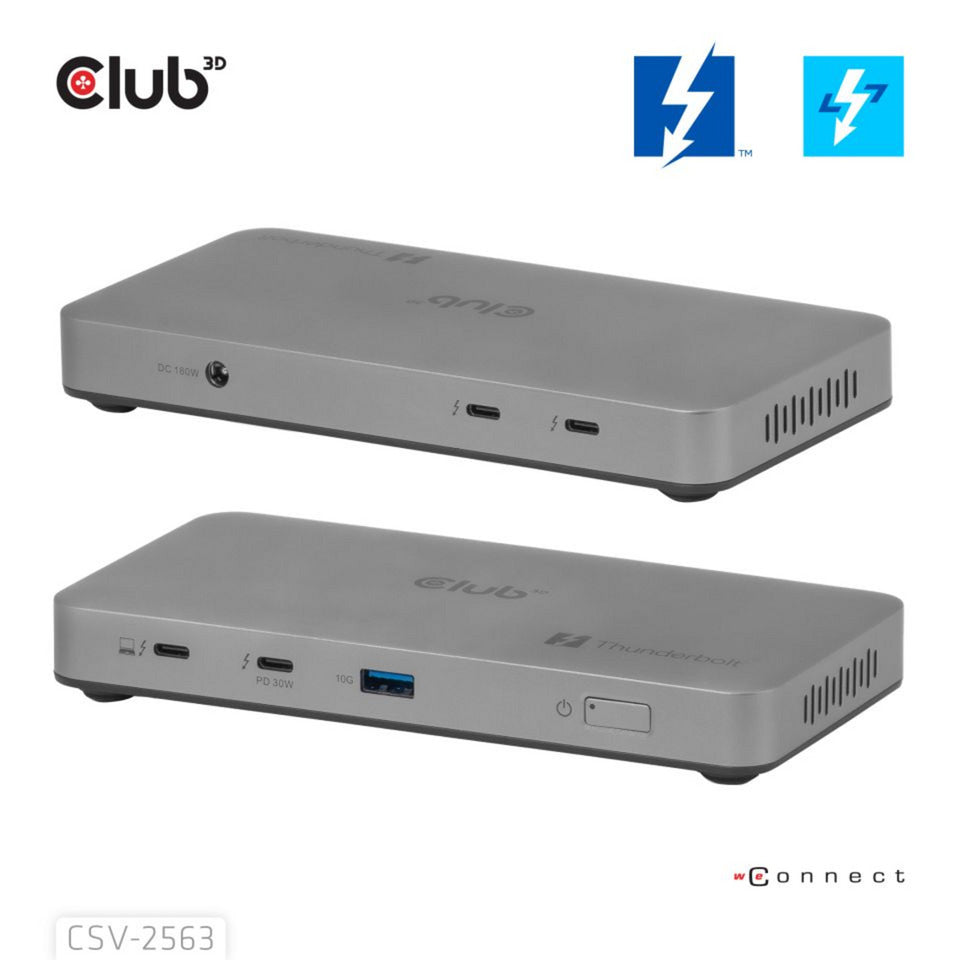 Club 3D 5-1 Thunderbolt 5 Hub Triple Video Dockingstation (Grau)