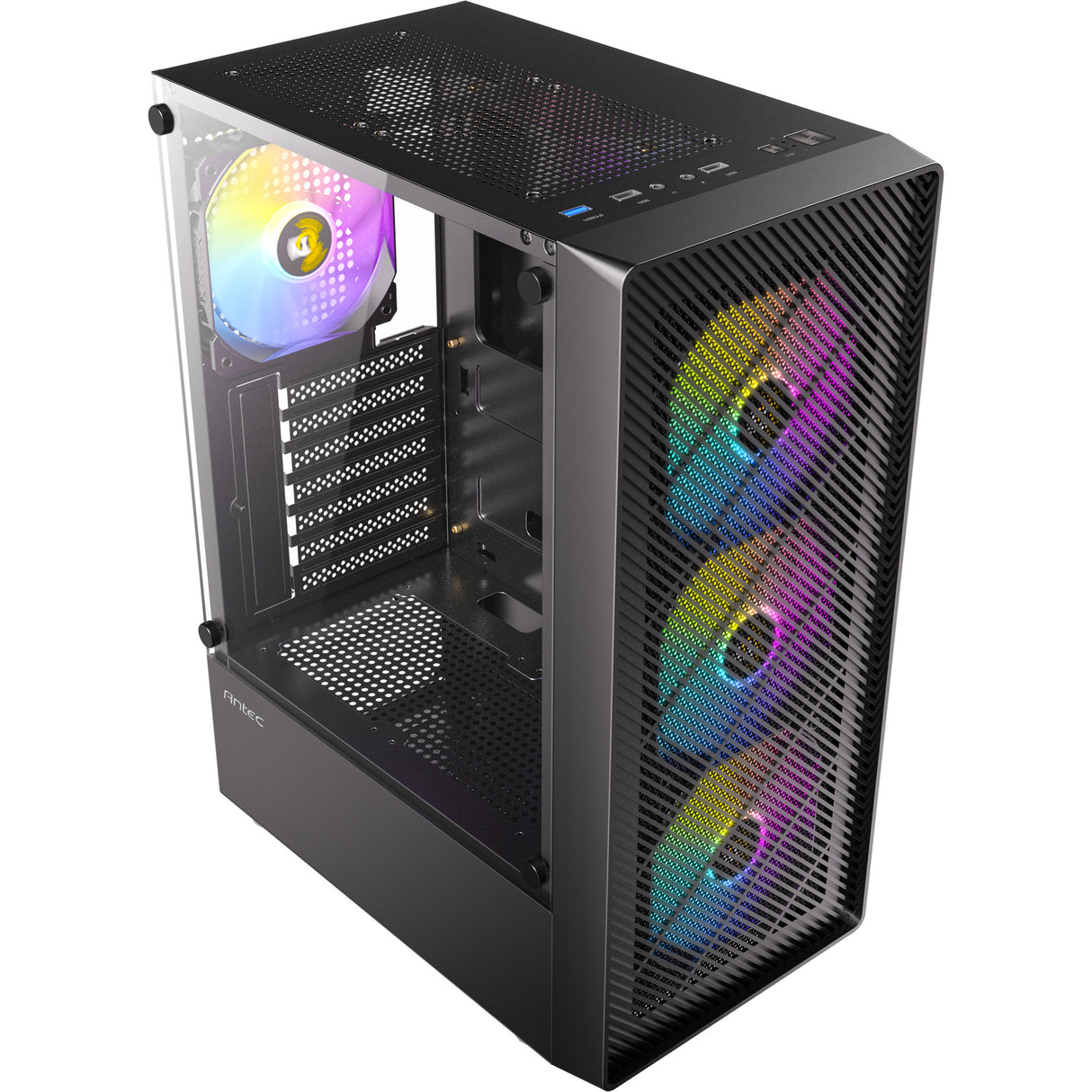 Antec Ax26 RGB Elite Midi-Tower-Gehäuse (schwarz | 3x USB-A | gehärtetes Glas)