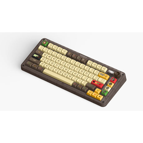 Iqunix ZX75 Happy Ape kabellose mechanische Tastatur (braun, US-Layout (QWERTY), TTC Holy Panda, 75 %, RGB-LEDs, Hot-Swap-fähig, Double-Shot PBT, 2,4 GHz | Bluetooth 5.1 | USB-C)