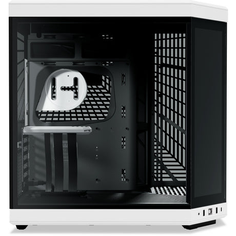 Hyte y70 Touch Infinity Midi-Tower-Gehäuse (weiß schwarz | 2x USB-A | 1x USB-C | gehärtetes Glas)