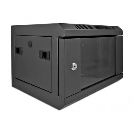 Delock 10″-netwerkkast met glazen deur server rack (zwart, 4u)