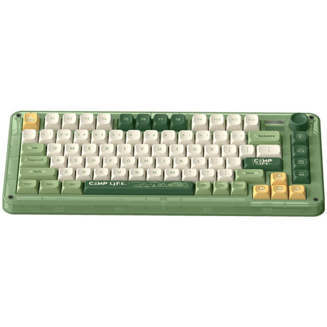 Iqunix ZX75 Camping kabellose mechanische Tastatur (grün, US-Layout (QWERTY), Iqunix Moonstone, 75 %, RGB-LEDs, Hot-Swap-fähig, Double-Shot PBT, 2,4 GHz | Bluetooth 5.1 | USB-C)