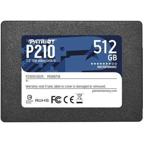 Patriot p210, 512 GB SSD (schwarz, p210s512g25, SATA III)