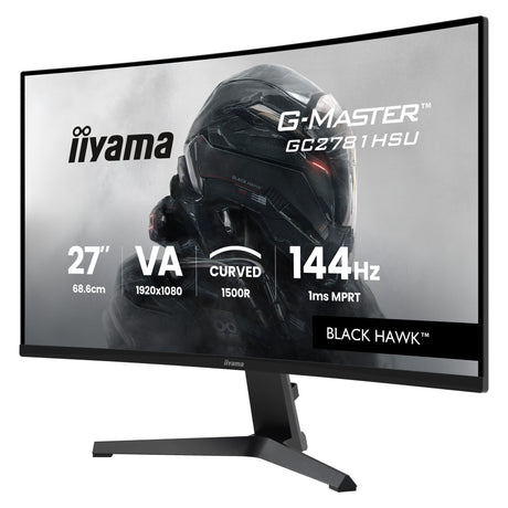 Iiyama g-master black hawk g2471hs-b1 27 curved gaming monitor (zwart, hdmi, displayport, 2x usb, 144 hz)