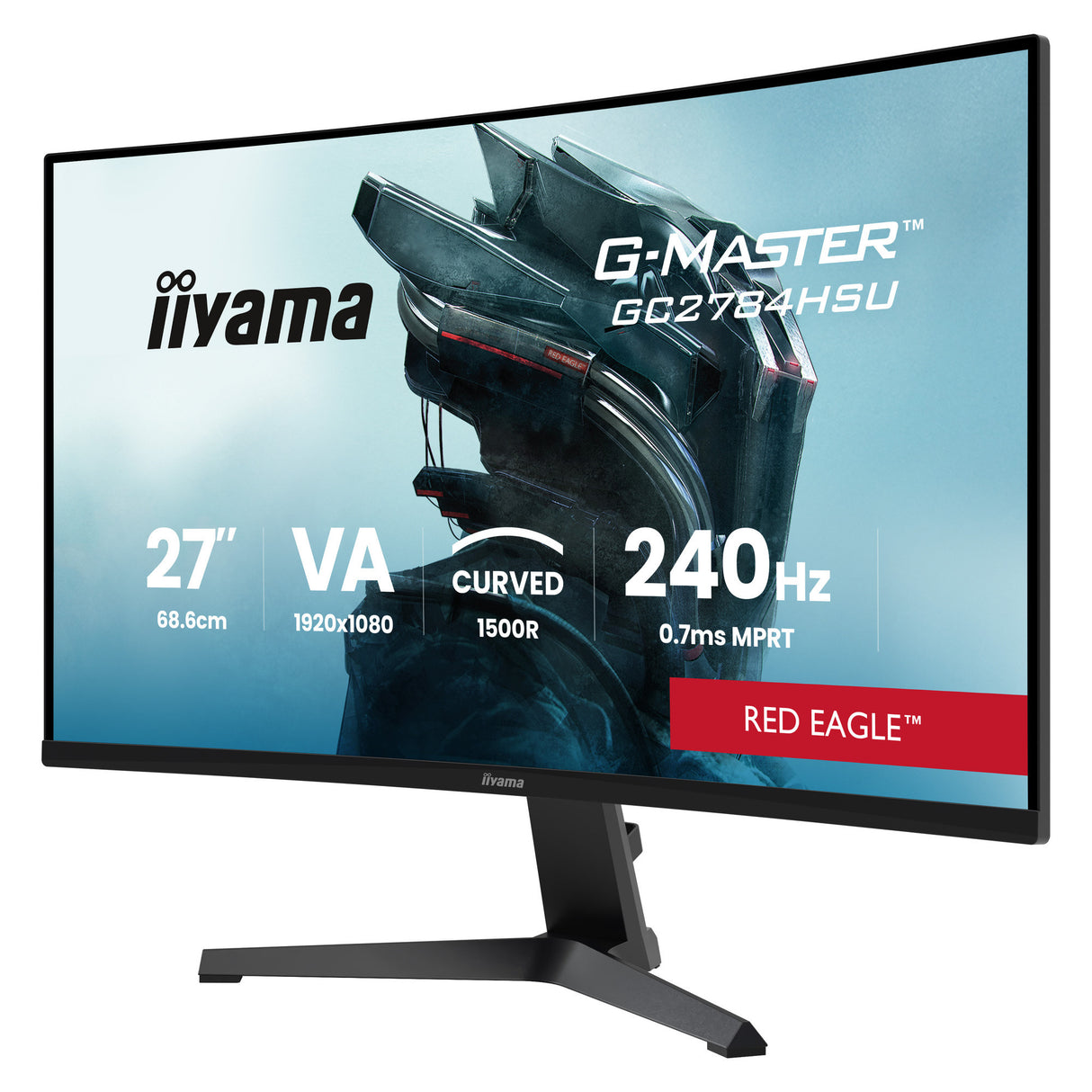 Iiyama g-master red eagle gc2784hsu-b1 27 curved gaming monitor (zwart, 2x hdmi, displayport, 2x usb, 240 hz)