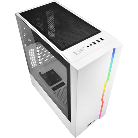 Sharkoon RGB Slider Midi-Tower-Gehäuse (weiß | 3x USB-A | RGB | gehärtetes Glas)