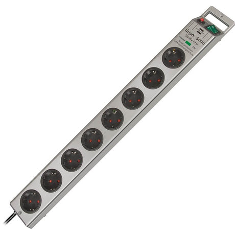 Brennerstuhl Steckdosenleiste | 8 Löcher | 63cm | 2,5m | Silber | 1153340318 - 1153340318