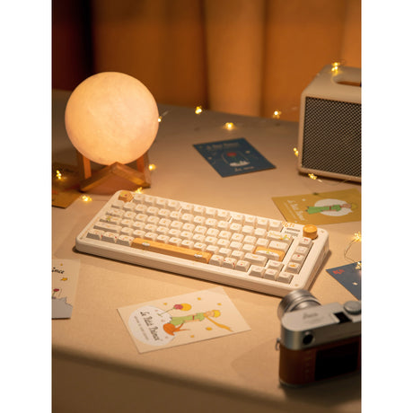 Iqunix zx75 Sunset Ponder kabellose mechanische Tastatur (hellgelb, US-Layout (QWERTY), Iqunix Silent Rose, 75 %, RGB-LEDs, Hot-Swap-fähig, Double-Shot PBT, 2,4 GHz | Bluetooth 5.1 | USB-C)