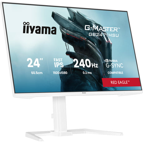 Iiyama G-Master Red Eagle GB2471HSU-W1 23,8 Gaming-Monitor (weiß (matt), 2x HDMI, Display-Port, USB-A, USB-C, 240 Hz)
